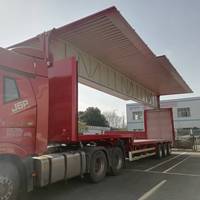 Aile volante personnalisable en acier au carbone camion remorque semi-remorque avec portes ouvertes des deux côtés et ailes allongées semi-remorque