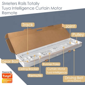 Rieles de Cortina Motorizados Eléctricos de Metal <span class=keywords><strong>para</strong></span> Hogar Inteligente y Oficina, Rieles Deslizantes Automáticos Digitales con WiFi <span class=keywords><strong>para</strong></span> Uso en Interiores y <span class=keywords><strong>Balcones</strong></span> - Product Image 5