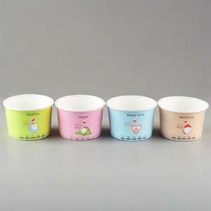 Gobelets et bols en papier écologiques jetables de 4 oz, 8 oz et 16 oz avec couvercles pour contenir des glaces, des gelatos, des coupes glacées et des biscuits - Product Image 5