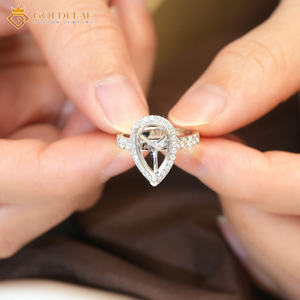 Anillo de Boda Unisex Personalizado Goldleaf, Oro de 14K, Corte Redondo, Diamante Cultivado en Laboratorio DEF VVS-VS, Certificado IGI, Anillo de Compromiso - Product Image 3