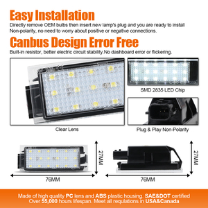 Kit d'éclairage de plaque d'immatriculation LED blanc sans erreur pour <span class=keywords><strong>Renault</strong></span> <span class=keywords><strong>Megane</strong></span> II III Espace IV, clignotant arrière, vente en gros - Product Image 3