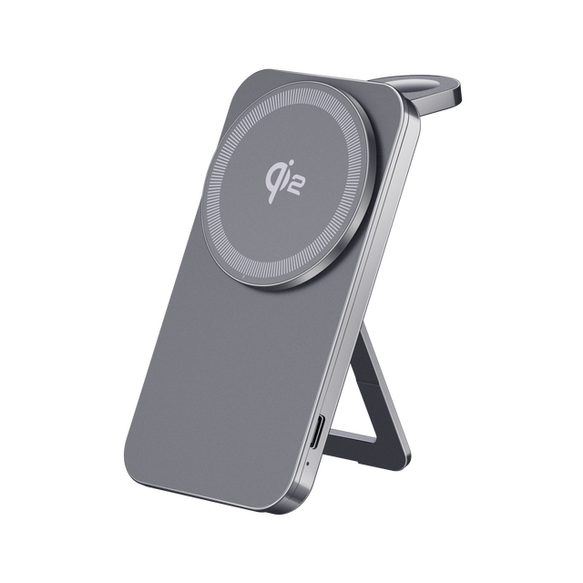 2 in 1 Foldable Strong Magnetic Wireless Charger Stand Qi2 Fast Wireless Charger for iPhone 12-17 and Apple Watch