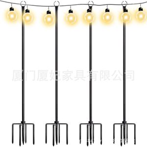 Outdoor Metal Light Poles 9.3FT Height 12-15FT Span LED <b>Bracket</b> Garden Lighting Support <b>Black</b> Color - Product Image 5