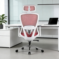 Chaise de direction ergonomique pivotante de haute qualité avec accoudoirs 3D en PU, dossier en maille, base en acier, hauteur réglable