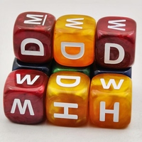 Ensemble de dés alphabétiques de luxe personnalisés en acrylique et résine, multicolores marbrés, pour jeux de table classiques et divertissants, design unique