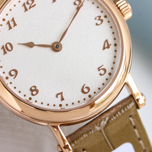 Montre mécanique de luxe pour femme, en or rose 18 carats, cadran grainé <span class=keywords><strong>crème</strong></span>, ultra fine, automatique, bracelet en <span class=keywords><strong>cuir</strong></span>, montre habillée - Product Image 2