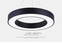 Lustre LED annulaire moderne de 60 mm de large, hauteur réglable, en aluminium, taille moyenne, pour bureau, bar à domicile