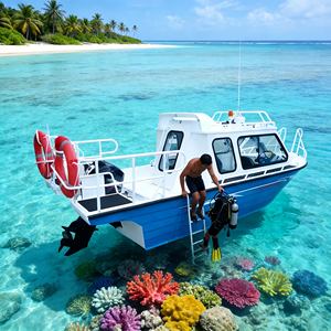 <span class=keywords><strong>Bateau</strong></span> en fibre de verre de 4 m avec moteur, idéal pour la pêche en solo ou en <span class=keywords><strong>petit</strong></span> groupe, les loisirs en lac et les activités récréatives – Vente flash - Product Image 1