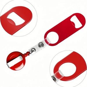 Décapsuleur rétractable personnalisé avec logo, ouvre-bouteille plat pour barman avec porte-badge rond et clips pour cuisine, restaurant, bar - Product Image 4