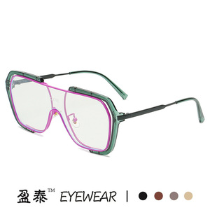 Oversized Square Sunglasses Yellow Lens UV400 Protection Unisex Plastic And Metal <b>Frame</b> - Product Image 3