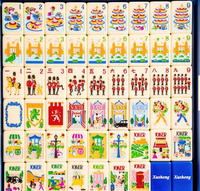 Set Permainan Mahjong Amerika dengan Motif London, Termasuk Landmark Kota, Teh, Hidangan Penutup, Bunga, Angin, dan Joker