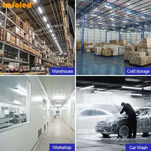 Hofoled Waterproof 20W 30W 40W LED Vapor Tight Light 100-277V IP66 1.2m 4FT Packing Garage Warehouse LED Tri Proof Light