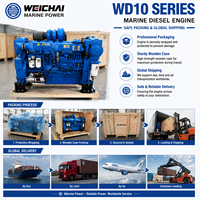 Moteur diesel marin SCDC Weichai WD10C258-15 190 kW 258 CV 1500 tr/min, moteur de bateau 6 cylindres pour bateau de pêche, bateau de travail