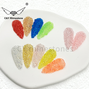 Perles de verre mélangées CY, perles AB, billes rondes transparentes, strass minuscules, micro-perles caviar, accessoires <span class=keywords><strong>pour</strong></span> ongles - Product Image 2