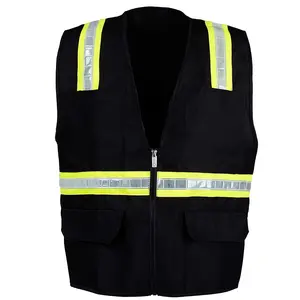 ZUJA Fabriek Depot Twill Veiligheid Reflecterende Zwart Veiligheid Vest