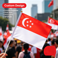 Drapeau de Singapour personnalisé, haute qualité, 100% polyester, durable pour l'extérieur, petit drapeau de Singapour