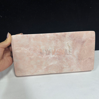 Plateau rectangulaire moderne en marbre rose crème pour bougies, bijoux, bagues, collations, présentation de table, décoration d'hôtel, de fête et de maison