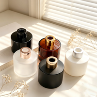 Bouteille en verre cylindrique de 120 ml pour diffuseur à bâtonnets, blanc, noir, givré, ambré, vide, pour diffuseur d'arômes, pour hôtel et maison