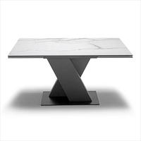 Vente en gros d'ensembles de salle à manger luxueux personnalisés de style moderne nouveau design pieds en fer table rectangulaire siège en cuir pour hôtels restaurants