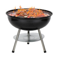 Barbecue au charbon de bois portable de 14 pouces, mini barbecue à bouilloire avec couvercle rouge pour le camping en plein air, les pique-niques et le jardin