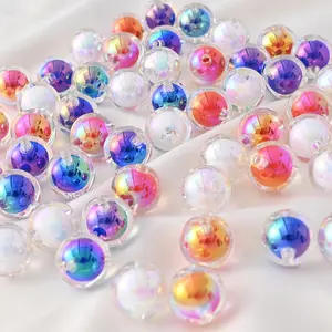 Wholesale High Quality 16mm Acrylic Round UV Bead Straight Hole Multicolor Handmade DIY Necklace Bracelet Jewelry Making