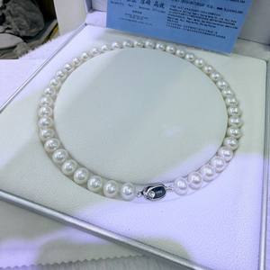 Collar de Perlas de Agua Dulce Naturales de 9-11 mm con Cierre de Plata S925, Redondas, Ligeramente Imperfectas, Brillantes, Cadena para Mamá, Regalo para Abuela - Product Image 4