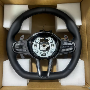 Pour <span class=keywords><strong>BMW</strong></span> Série 5 6 7 8 X2 X3 X4 X5 X6 X7 Volant sport en fibre de carbone à fond plat en cuir suédé compatible 320i M6 M5 - Product Image 6