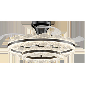 Ventilador de techo LED Dongbao con luz de cristal, estilo nórdico, espectro completo, ventilador integrado con luz para sala de estar, dormitorio, villa - Product Image 3