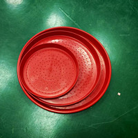 Plateau d'alimentation automatique en plastique de forme ronde pour poussins et poulets de chair, rouge, en promotion