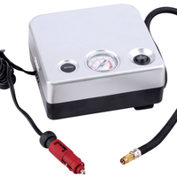 Pompe à cylindre argentée de 28mm pour pneu de voiture mini compresseur d'air portable avec manomètre DC12v gonfler ou dégonfler le gonfleur de voiture