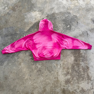 เสื้อฟลีซผ้าฝ้ายแท้ 100% คุณภาพสูง ย้อมเส้นด้าย ล้างสีแบบ Acid Wash ซิปหน้า ขาดเซอร์ๆ ลายพิมพ์ฤดูหนาว ปักลาย ขนาดโอเวอร์ไซส์ กันน้ำ - Product Image 2