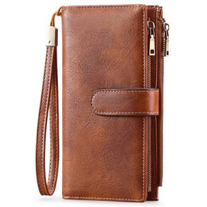 Cartera de cuero de lujo para <span class=keywords><strong>mujer</strong></span> con gran capacidad, Tarjetero con bloqueo geométrico, embrague con cremallera larga, cierre de tres pliegues, poliéster - Product Image 5