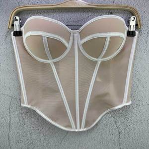 Nouveau débardeur en maille rétro pour femme, respirant, avec bonnets intégrés et baleines, coupe ajustée, tendance - Product Image 5