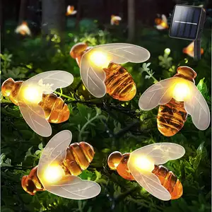 Bee Solar Garden String Lights 20LED Waterproof Simulation Honey Bees Solar Outdoor Lights