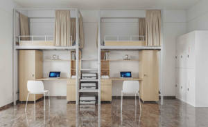 Muebles de Campus, litera de pared barata con armario, literas de metal para estudiantes adultos con escritorio de computadora, literas, juego de escaleras - Product Image 2