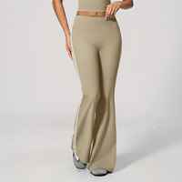 Nouveaux pantalons de sport respirants à jambe large effet seconde peau, leggings évasés pour femme avec logo personnalisé, effet push-up pour la course, la gym et l'entraînement