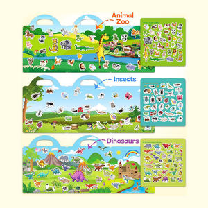 สมุดสติกเกอร์การ์ตูนเด็กแบบขายส่ง เป็นมิตรกับสิ่งแวดล้อม สำหรับการศึกษาปฐมวัย ลายสัตว์ ไดโนเสาร์ มหาสมุทร ปรับแต่งได้ - Product Image 3