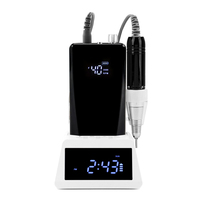 Salon Grade 45W Kohle bürste Vibrations arme 40000 U/min Nagel bohrkit Efile-System mit Power Bank Clock Base Station