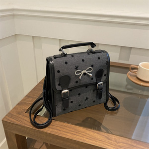 <span class=keywords><strong>Sac</strong></span> à <span class=keywords><strong>main</strong></span> décontracté pour <span class=keywords><strong>femme</strong></span>, nouveau style coréen 2024, <span class=keywords><strong>sac</strong></span> à dos en toile avec nœud, <span class=keywords><strong>cartable</strong></span> d'étudiant - Product Image 3