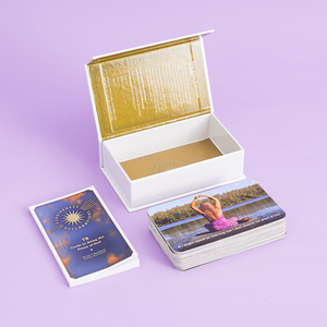 Cartes d'affirmation personnalisées écologiques pour la famille, jeu de cartes romantiques pour relations, texture lin, coins renforcés, format livre de luxe - Product Image 4