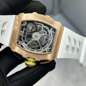 High Quality Luminous <b>Chronograph</b> Sport Charm Rose Gold Fashion Mechanical Sapphire Carbon Fiber Case 22mm Silicone Strap - Product Image 3