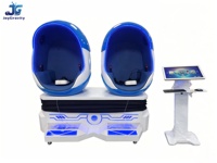 Simulateur de jeu VR 9D double siège bleu pour cinéma VR, chaise œuf, équipement de réalité virtuelle pour parc d'attractions VR