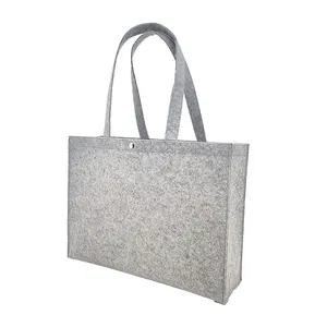 100% RPET Felt Tote Bag Felt Hand Carry Bag For Shopping metal bottom shopper