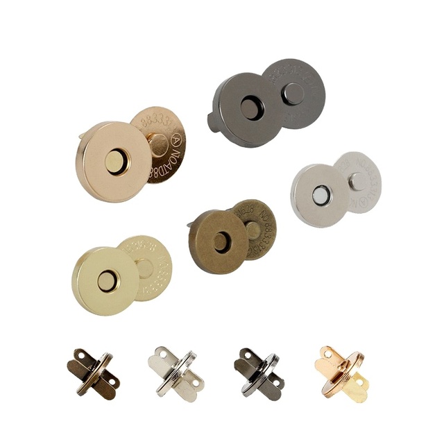 Custom Strong Luxury Metal Magnetic Buckle for Handbags and Wallets with Thick Round Button Design
