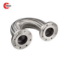 Raccordement de tuyau tuyau tressé Flexible treillis métallique compressible vide soufflet 304 316 acier inoxydable métal bride tuyau Joint