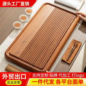 Bandeja de té de madera maciza, hecha de una sola pieza de palisandro, mesa de té con salida de drenaje, mesa de té de madera maciza para el hogar - Product Image 6