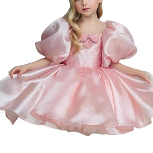Vendita calda nuovo stile ragazze arco bambini soffice manica a sbuffo abito da principessa ballo di compleanno natale abiti da bambina - Product Image 1