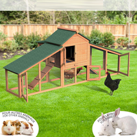 Grand enclos à poules pliable et portable en bois et acier inoxydable, moderne, coupe-vent, pour l'extérieur, cage à volailles, boîte pour animaux