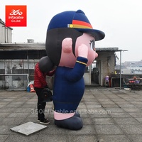 Nouveau design de personnage de policier publicitaire gonflable géant portant un uniforme de police pour un service personnalisé