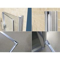 Cabine de douche carrée sans cadre avec portes pliantes, fournie directement par l'usine de Suez, pour hôtels et appartements